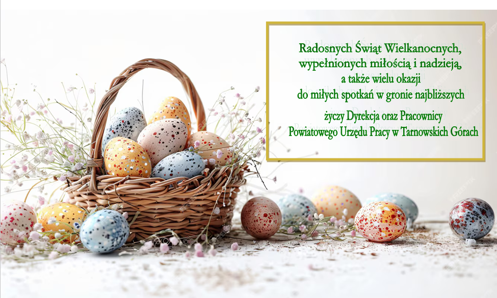 życzenia wielkanocne w tle grafika z pisankami